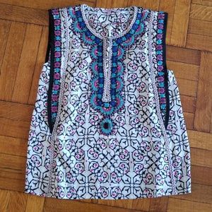 Calypso St. Barth silk embellished top